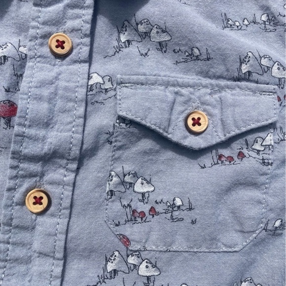Oshkosh Genuine Kids mushroom button down shirt, size 4T - Picture 4 of 10